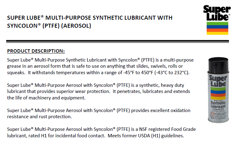 Superlube 31110 Spray PTFE Lubricant
