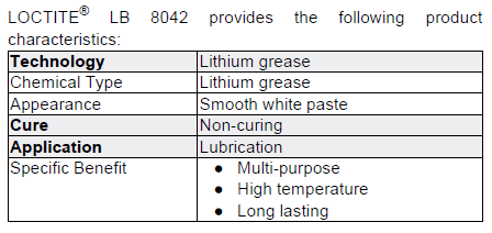 White Lithium Grease LB 8042 by Henkel Loctite